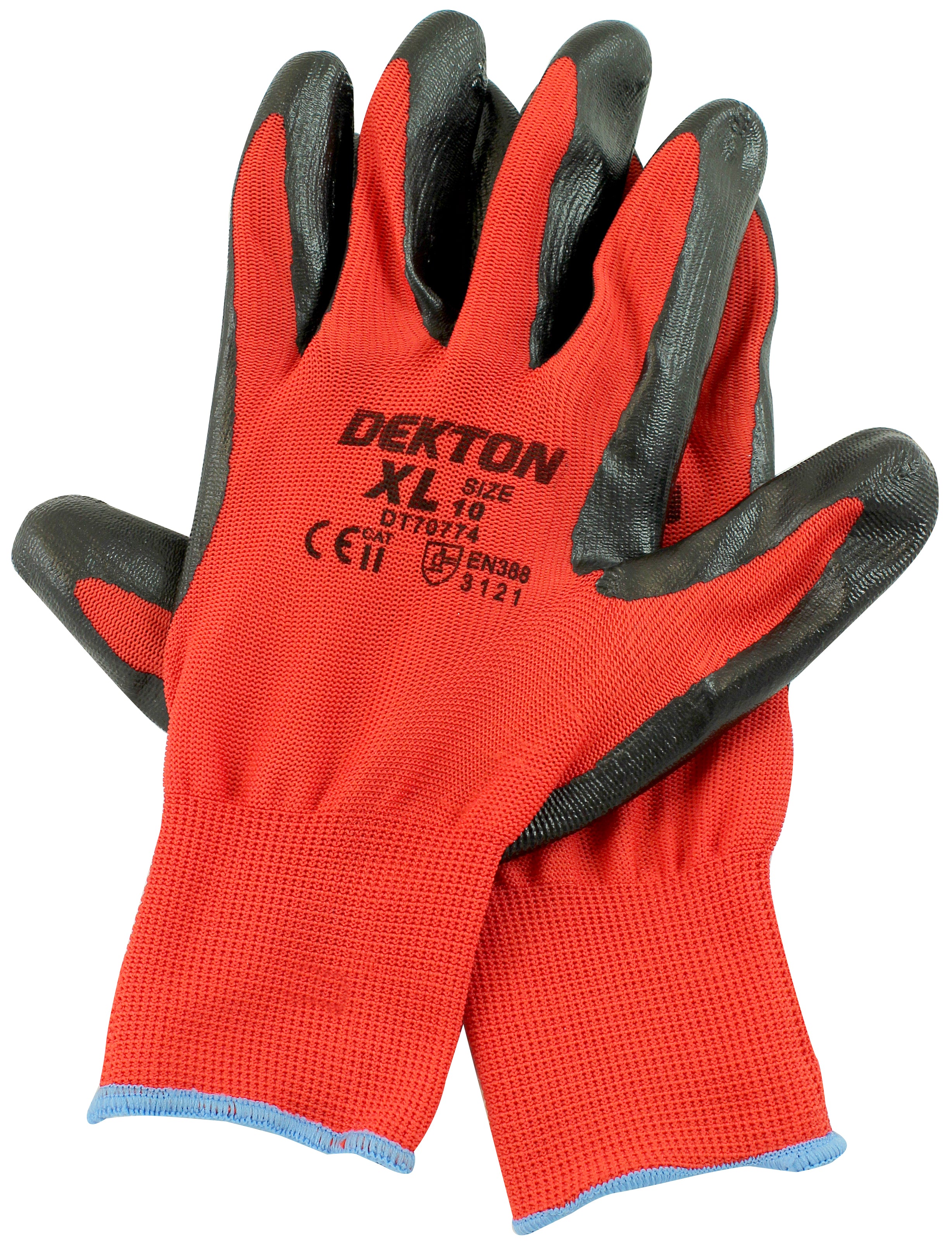 Dekton Ultra Grip Working Gloves Black/Red Nitrile 10/Xl For Diy, Tradesmen Dekton Ultra Grip Working Gloves Black/Red Nitrile 10/Xl For Diy, Tradesmen